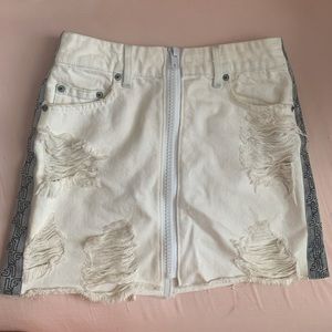 LF White Jean Skirt